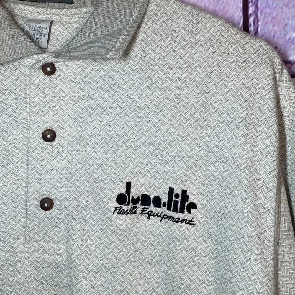 Page & Tuttle Men's Large Grey Polo Shirt Quarter Button Up - Picture 2 of 6